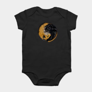 Yin Yang Symbol, Jaguar Cat, Black Panther Animal Baby Bodysuit